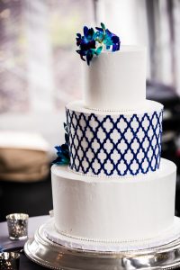 Blue White Wedding Cake